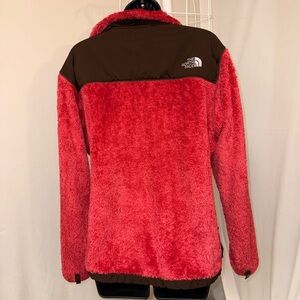 The North Face Red and Brown Fleece Jacket